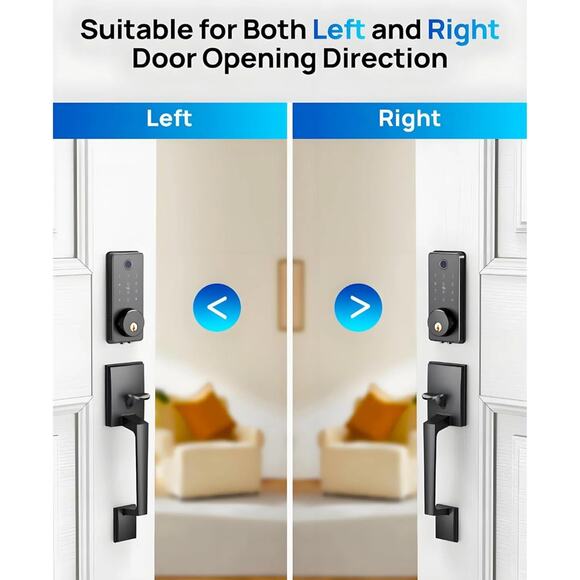 WiFi Smart Keyless Fingerprint Entry Door Lock Handle Set APP - Picture 7 of 8